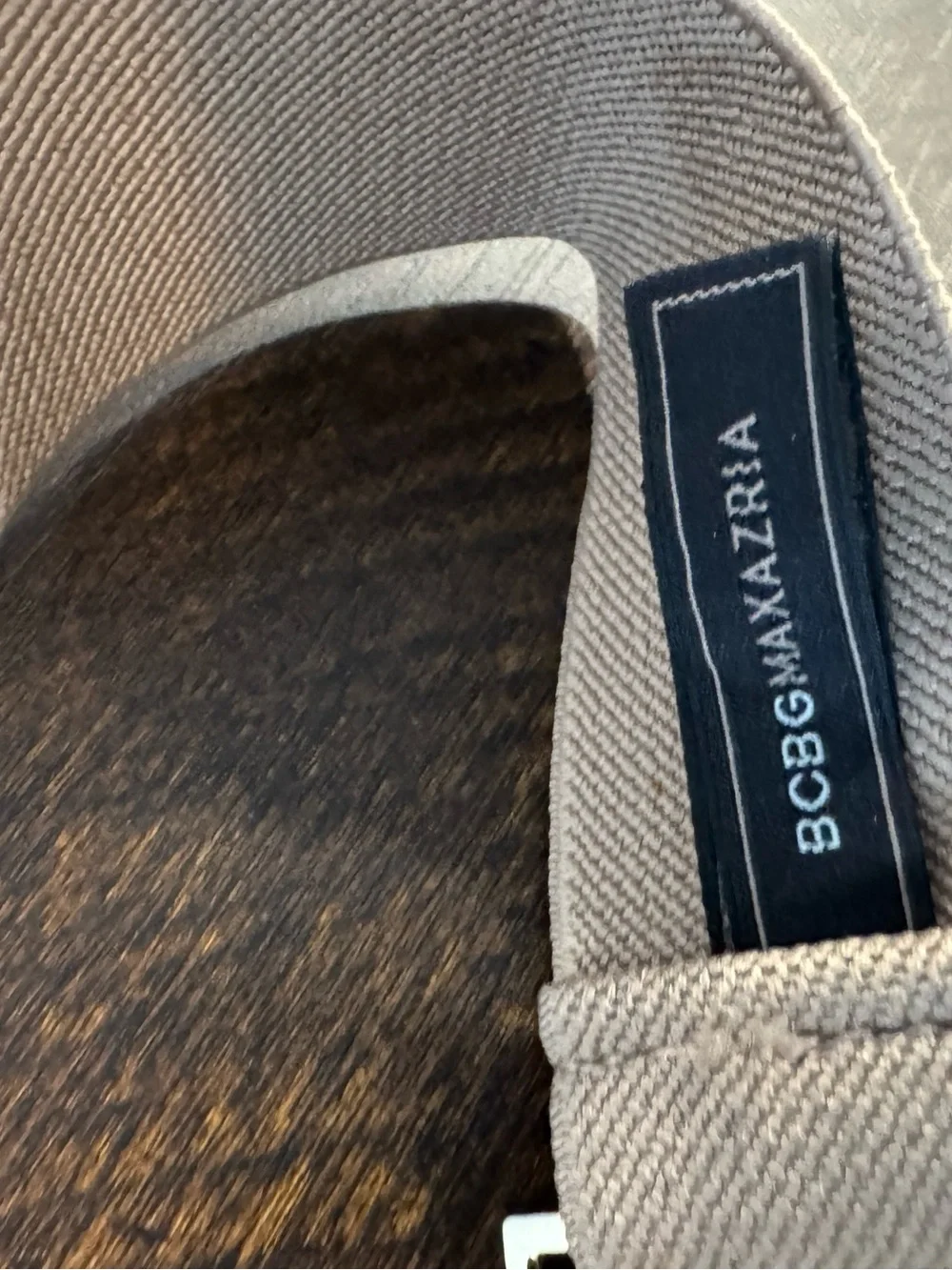 BCBGMaxAzria Beige Elastic Belt with Gold Chain and Rhinestones